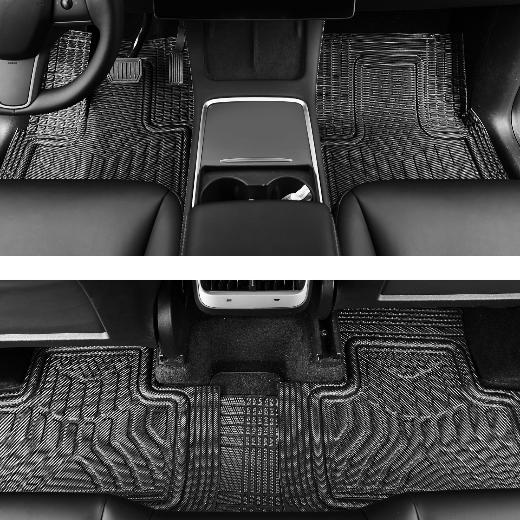 BHASD Floor Mats for Cars Trucks SUVs Universal Floor Liners（5PCS）