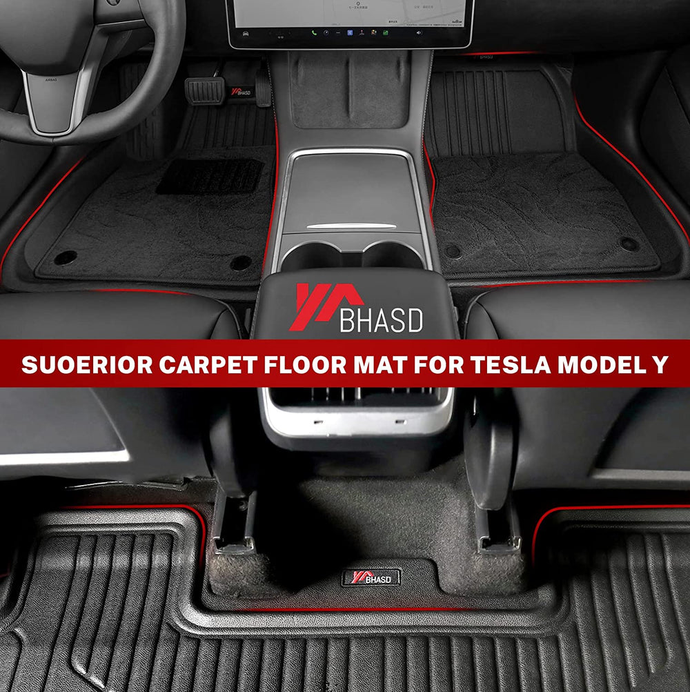 BHASD Tesla Model Y Carpet Floor Mats Liners