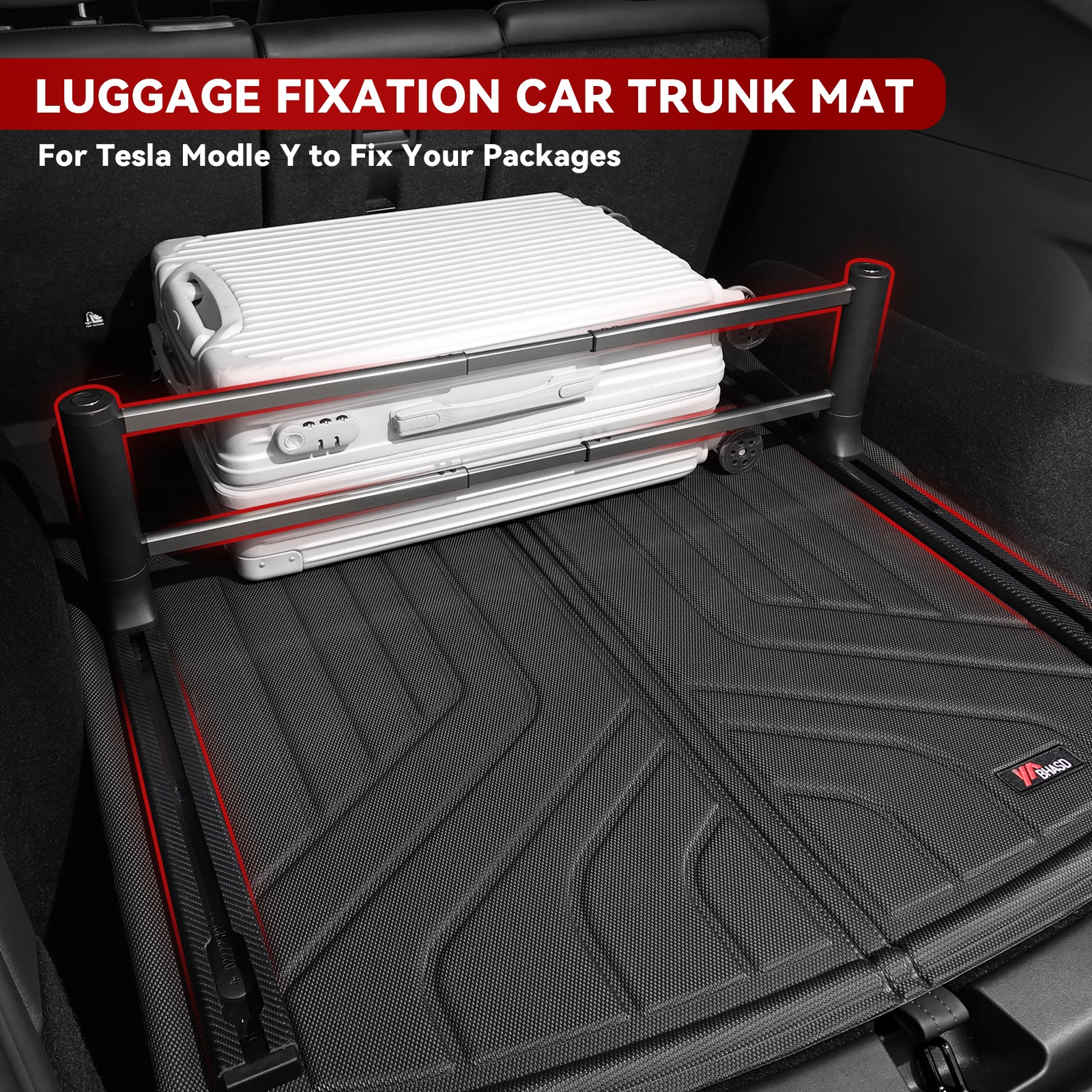 BHASD Tesla Model 3 Trunk Mats and Luggage Mounts
